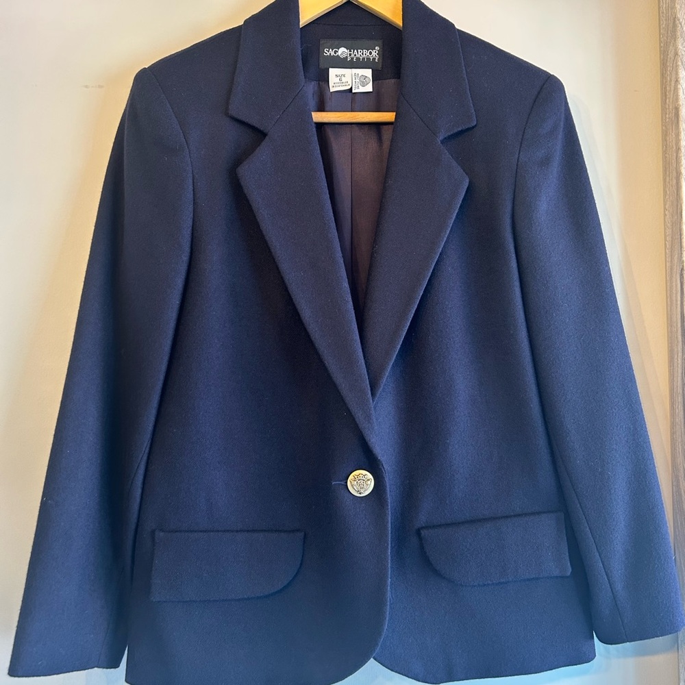 Vintage wool 100% Women's Navy Blazer